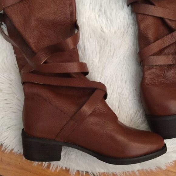 New! Colin Stuart Wrap tie over Knee Boots - Picture 3 of 8